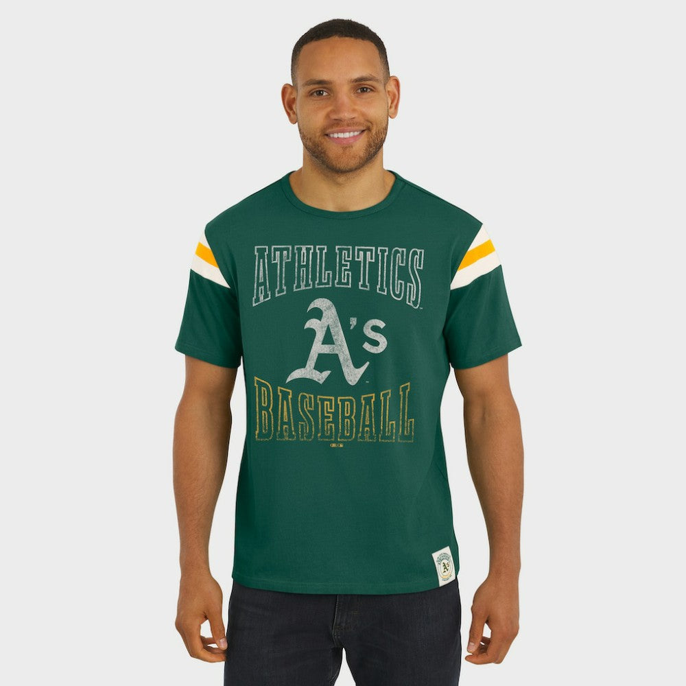 Athletics Darius Rucker Collection Distressed Sleeve Stripe T-Shirt Green