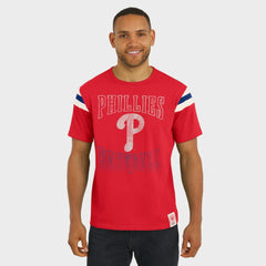 Philadelphia Phillies Darius Rucker Collection Distressed Sleeve Stripe T-Shirt Red