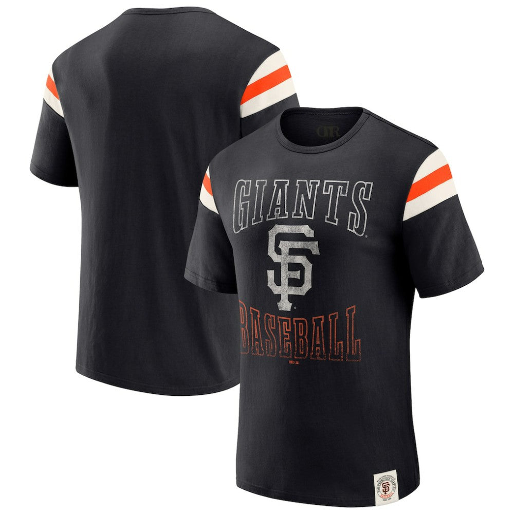 San Francisco Giants Darius Rucker Collection Distressed Sleeve Stripe T-Shirt Black