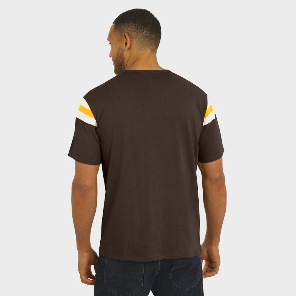 San Diego Padres Darius Rucker Collection Distressed Sleeve Stripe T-Shirt Brown