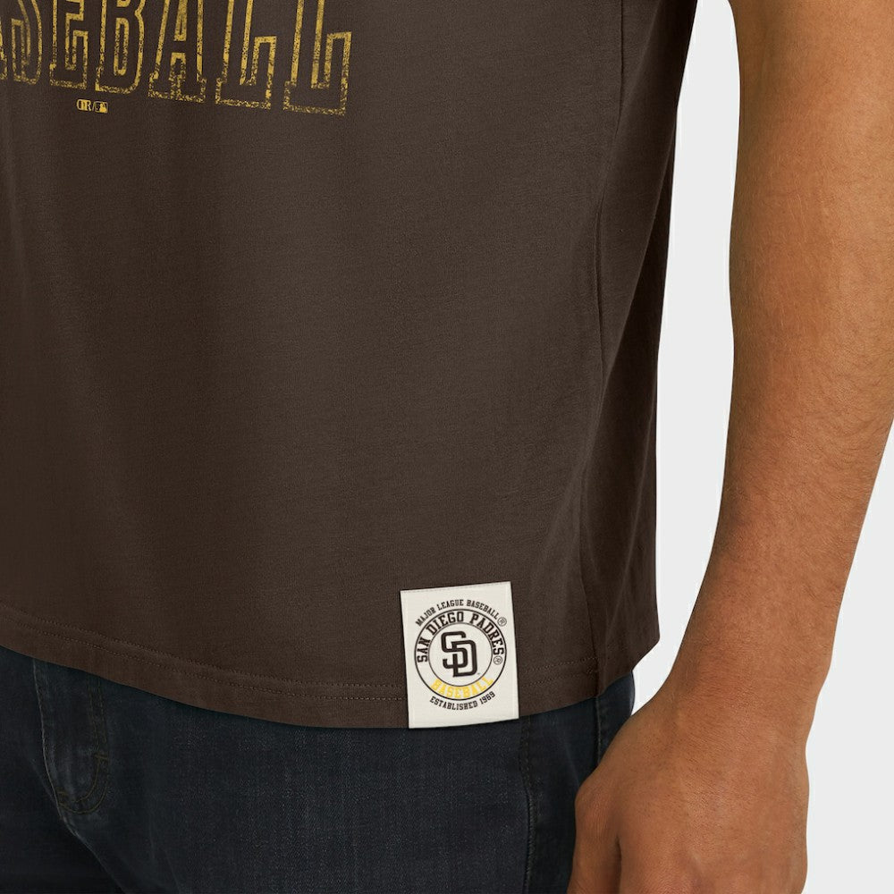 San Diego Padres Darius Rucker Collection Distressed Sleeve Stripe T-Shirt Brown