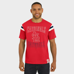 St. Louis Cardinals Darius Rucker Collection Distressed Sleeve Stripe T-Shirt Red