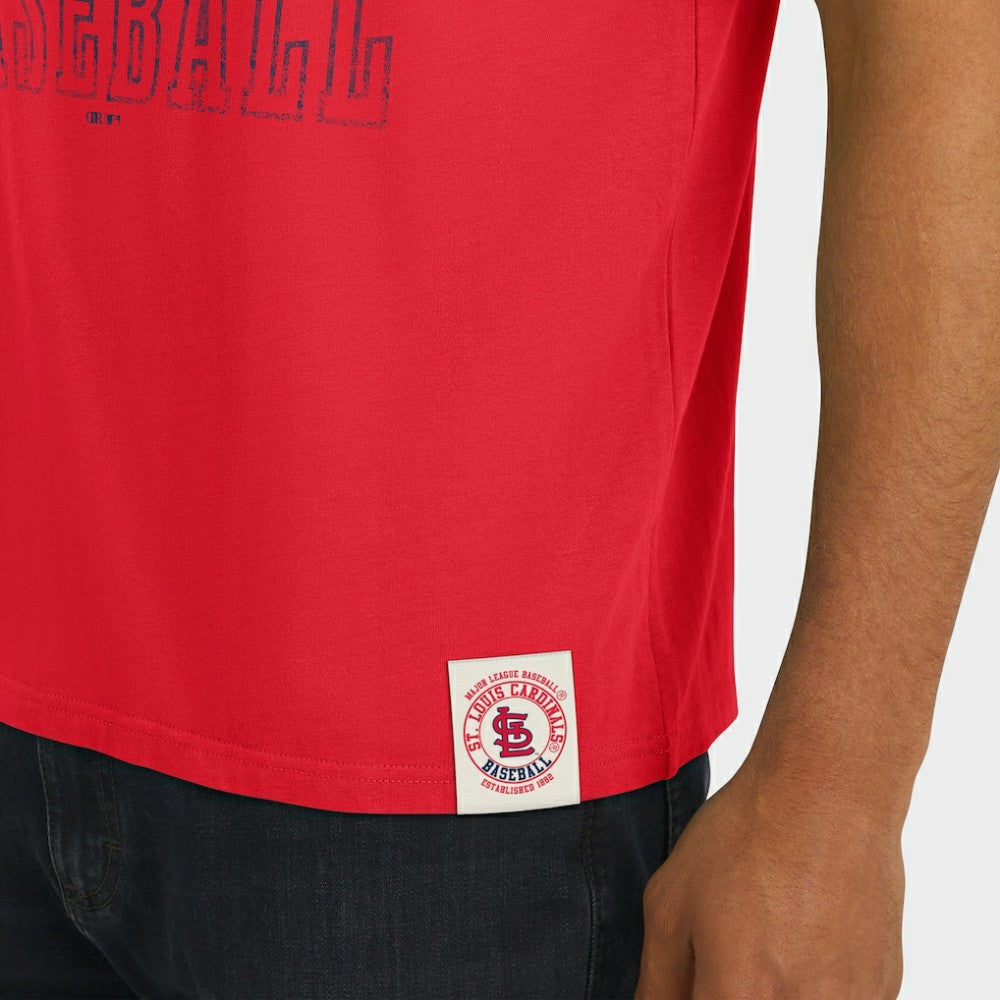 St. Louis Cardinals Darius Rucker Collection Distressed Sleeve Stripe T-Shirt Red