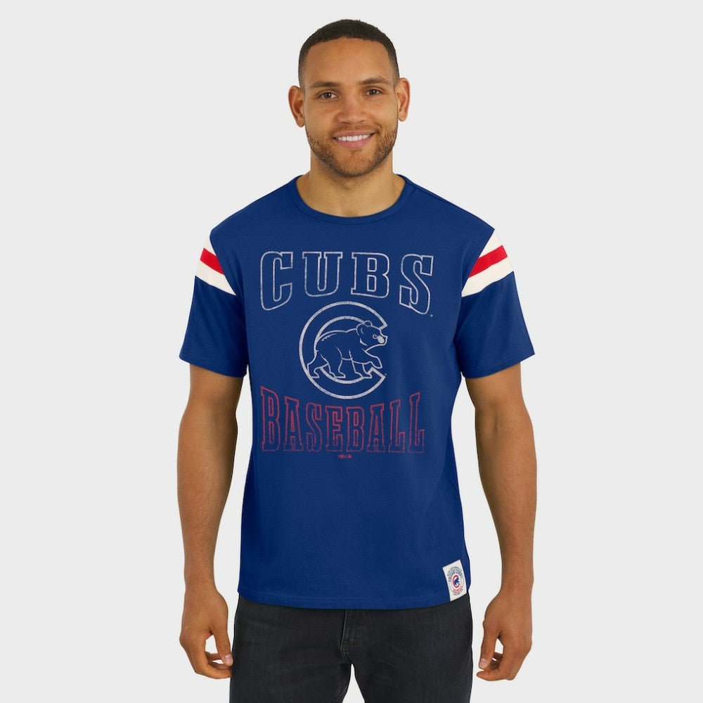 Chicago Cubs Darius Rucker Collection Distressed Sleeve Stripe T-Shirt Royal