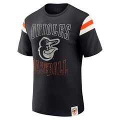 Baltimore Orioles Darius Rucker Collection Distressed Sleeve Stripe T-Shirt Black
