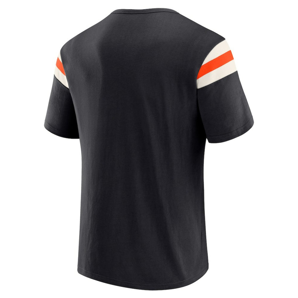 Baltimore Orioles Darius Rucker Collection Distressed Sleeve Stripe T-Shirt Black