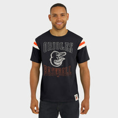 Baltimore Orioles Darius Rucker Collection Distressed Sleeve Stripe T-Shirt Black
