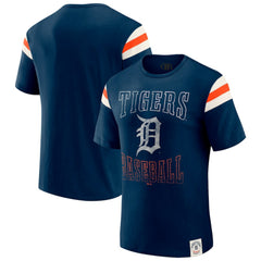 Detroit Tigers Darius Rucker Collection Distressed Sleeve Stripe T-Shirt Navy