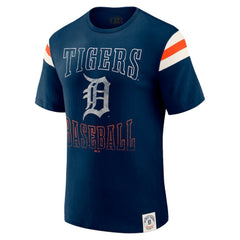 Detroit Tigers Darius Rucker Collection Distressed Sleeve Stripe T-Shirt Navy