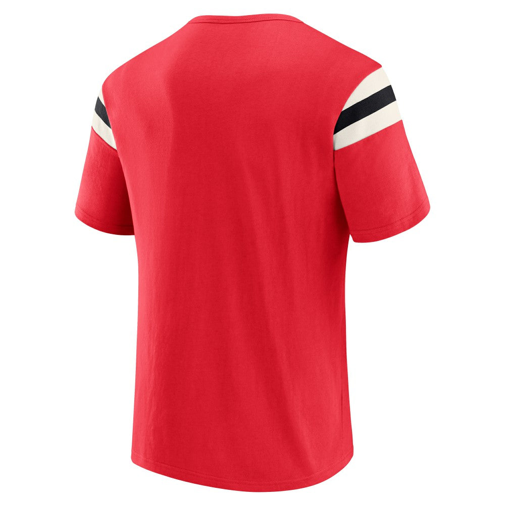 Cincinnati Reds Darius Rucker Collection Distressed Sleeve Stripe T-Shirt Red