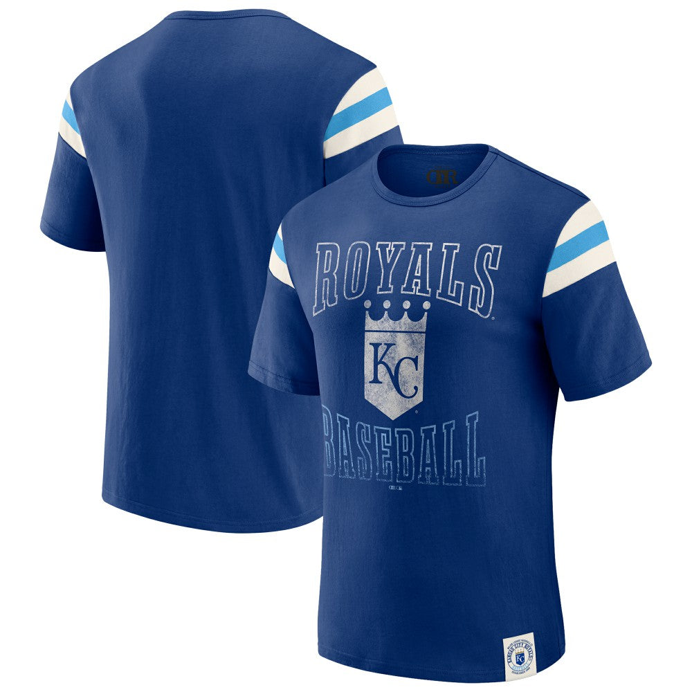 Kansas City Royals Darius Rucker Collection Distressed Sleeve Stripe T-Shirt Royal
