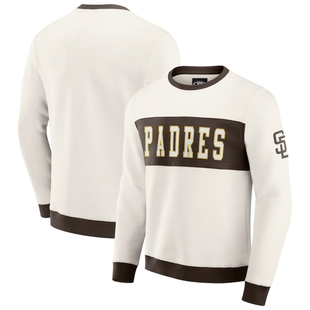 San Diego Padres Darius Rucker Collection Colorblock Crewneck Sweatshirt Cream