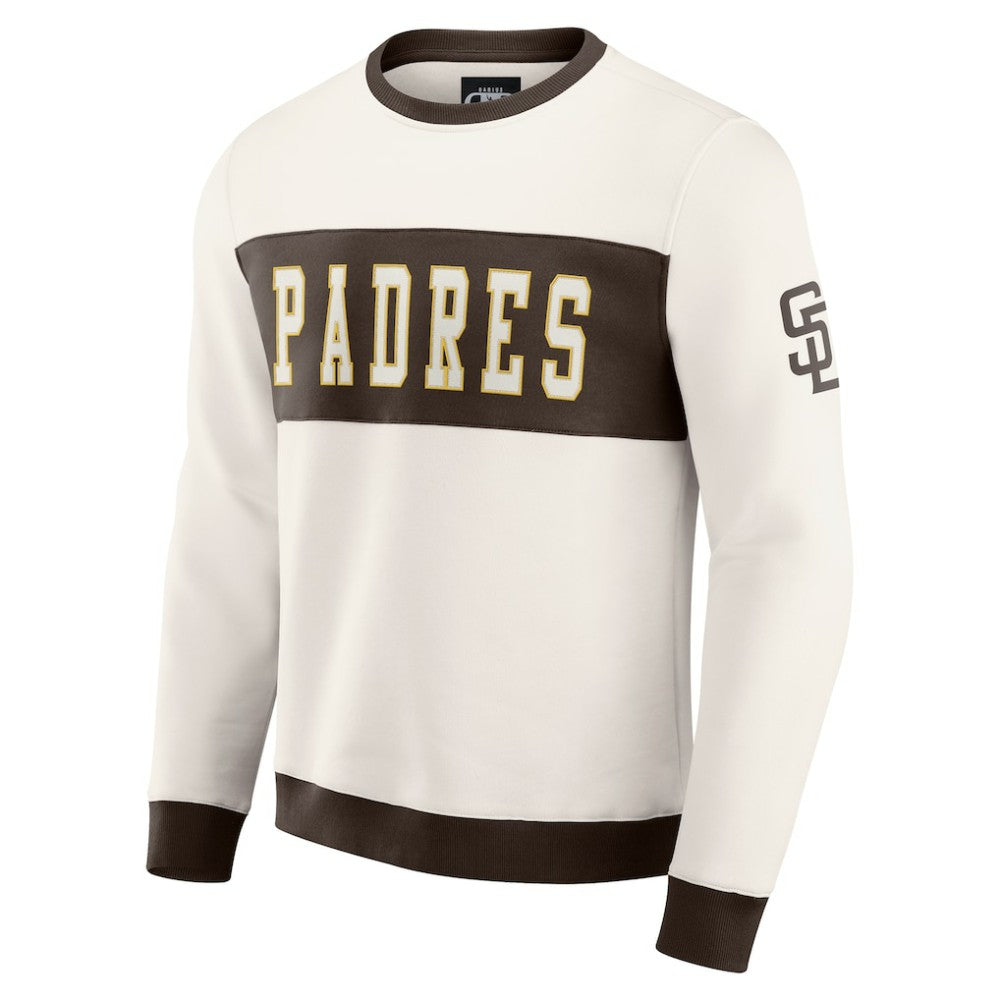 San Diego Padres Darius Rucker Collection Colorblock Crewneck Sweatshirt Cream