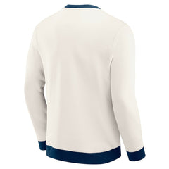 Detroit Tigers Darius Rucker Collection Colorblock Crewneck Sweatshirt Cream