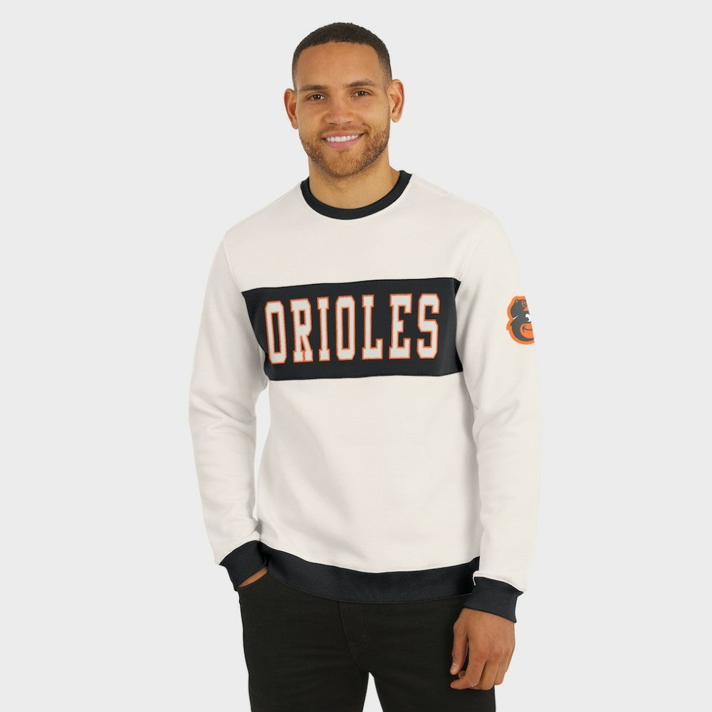 Baltimore Orioles Darius Rucker Collection Colorblock Crewneck Sweatshirt Cream