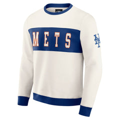 New York Mets Darius Rucker Collection Colorblock Crewneck Sweatshirt Cream