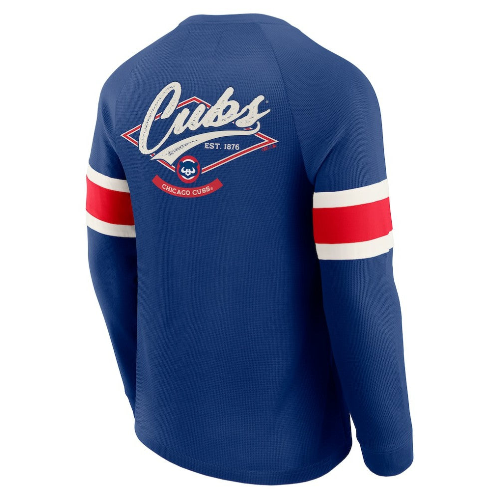 Chicago Cubs Darius Rucker Collection Waffle-Knit Raglan Long Sleeve Henley T-Shirt Royal
