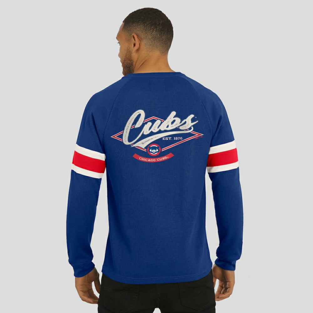 Chicago Cubs Darius Rucker Collection Waffle-Knit Raglan Long Sleeve Henley T-Shirt Royal
