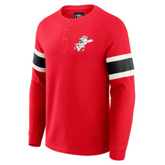 Cincinnati Reds Darius Rucker Collection Waffle-Knit Raglan Long Sleeve Henley T-Shirt Red