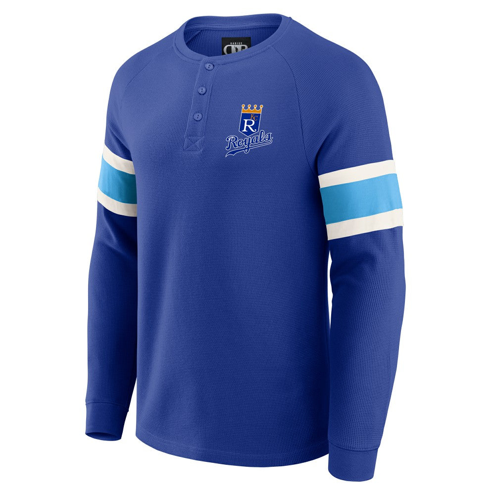 Kansas City Royals Darius Rucker Collection Waffle-Knit Raglan Long Sleeve Henley T-Shirt Royal