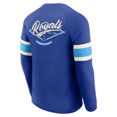 Kansas City Royals Darius Rucker Collection Waffle-Knit Raglan Long Sleeve Henley T-Shirt Royal