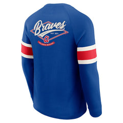 Atlanta Braves Darius Rucker Collection Waffle-Knit Raglan Long Sleeve Henley T-Shirt Royal