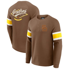 San Diego Padres Darius Rucker Collection Waffle-Knit Raglan Long Sleeve Henley T-Shirt Brown