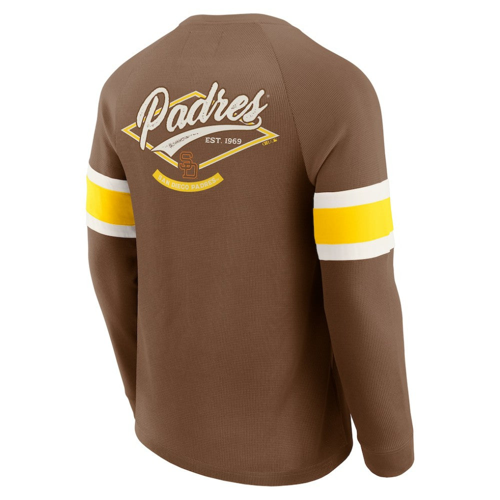 San Diego Padres Darius Rucker Collection Waffle-Knit Raglan Long Sleeve Henley T-Shirt Brown