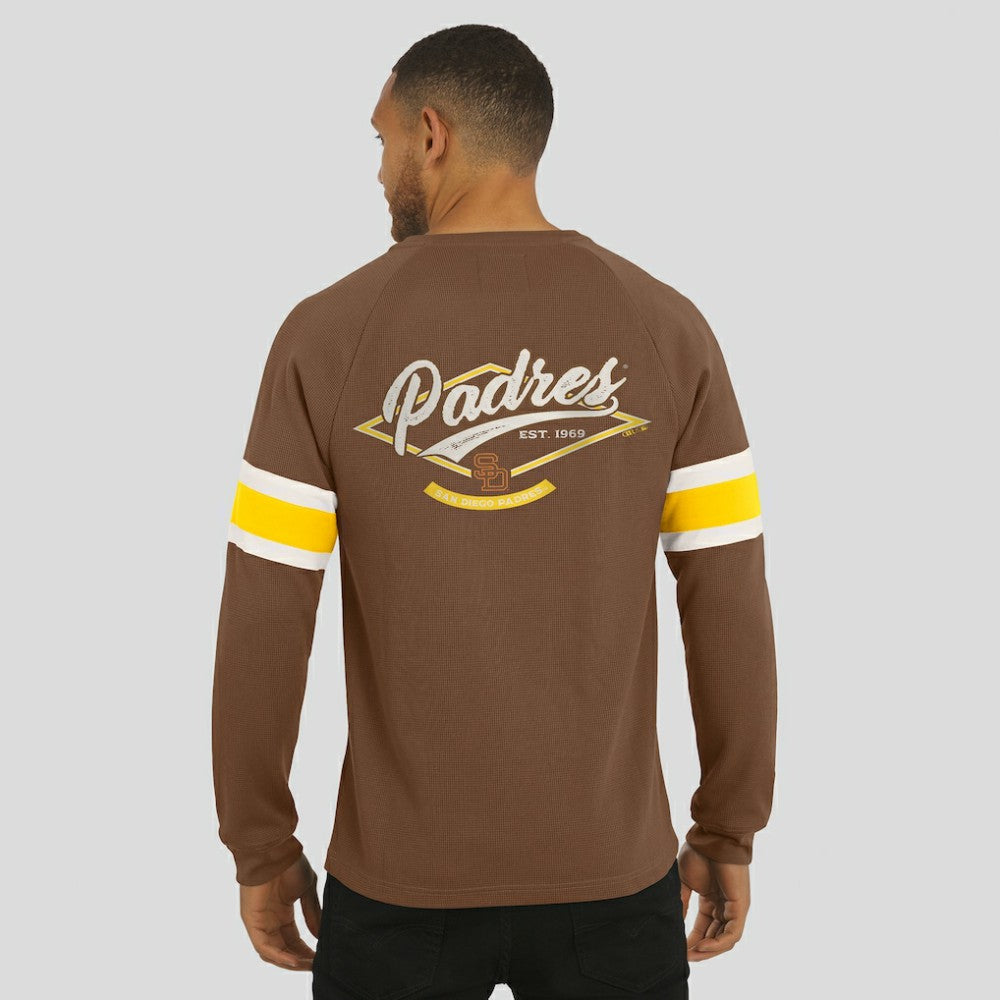 San Diego Padres Darius Rucker Collection Waffle-Knit Raglan Long Sleeve Henley T-Shirt Brown