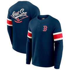 Boston Red Sox Darius Rucker Collection Waffle-Knit Raglan Long Sleeve Henley T-Shirt Navy