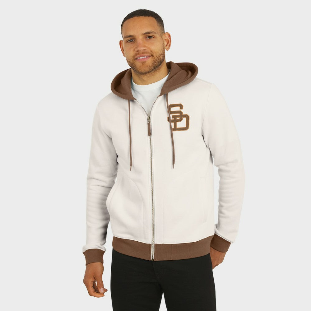 San Diego Padres Darius Rucker Collection Men's Polar Fleece Full-Zip Hoodie Cream