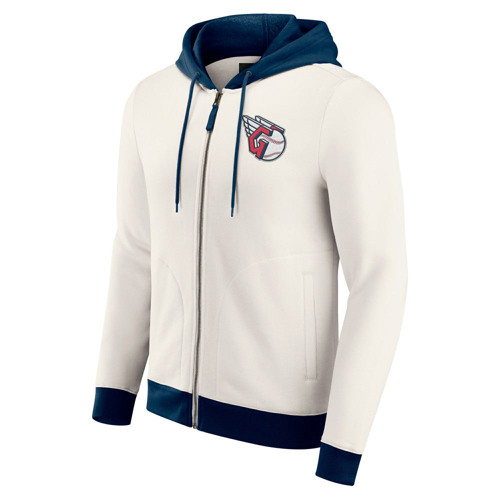 Cleveland Guardians Darius Rucker Collection Men's Polar Fleece Full-Zip Hoodie Cream