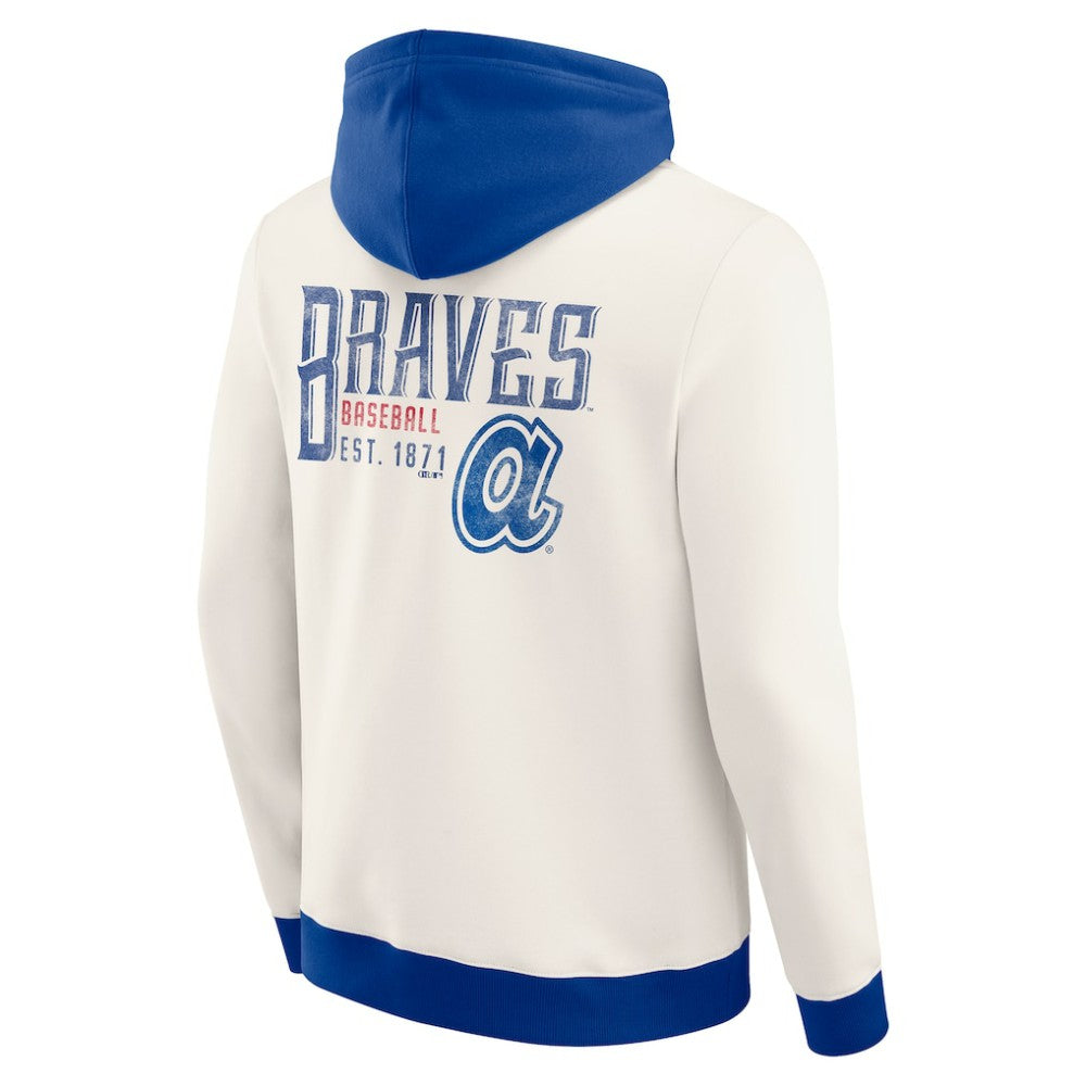 Atlanta Braves Darius Rucker Collection Men's Polar Fleece Full-Zip Hoodie Cream
