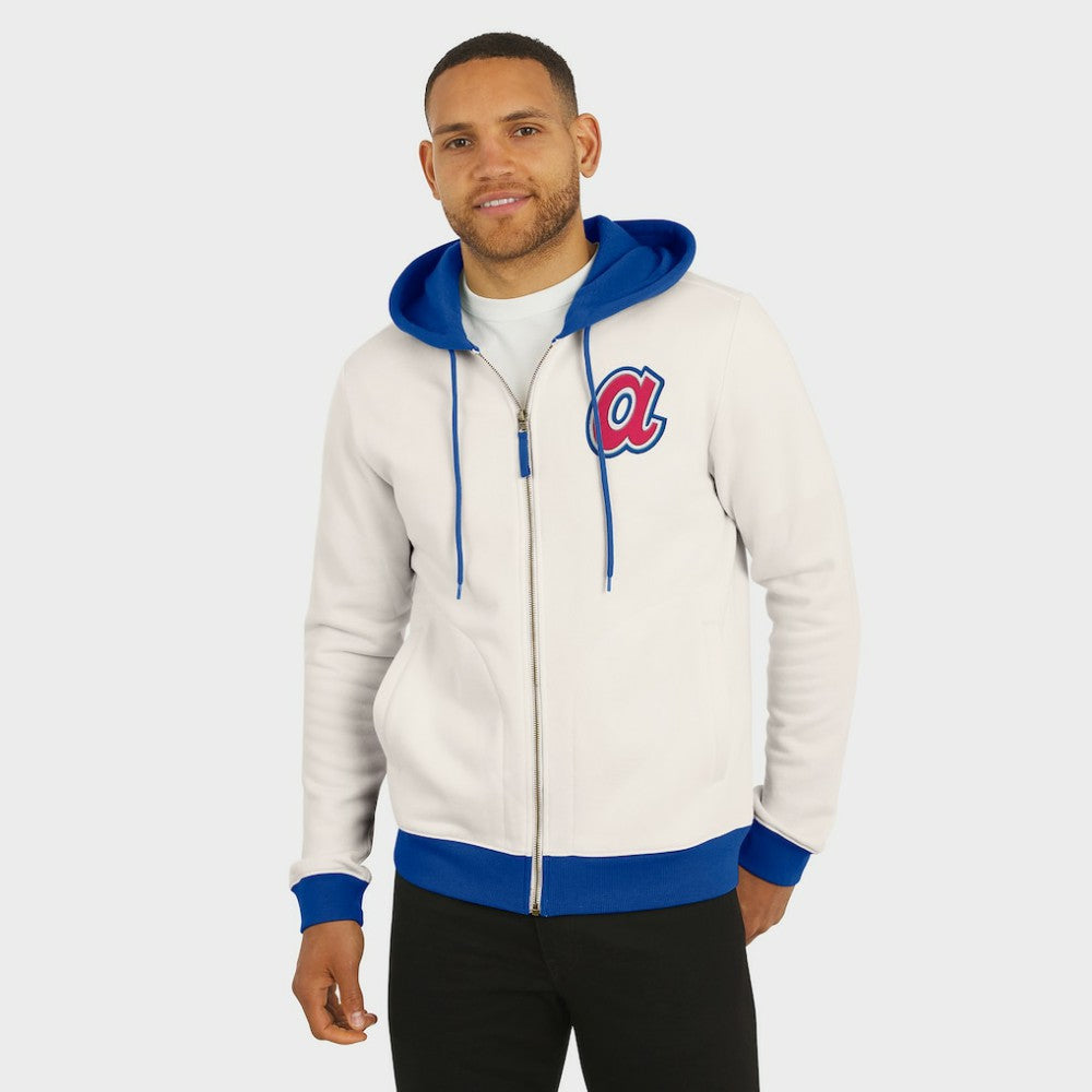 Atlanta Braves Darius Rucker Collection Men's Polar Fleece Full-Zip Hoodie Cream