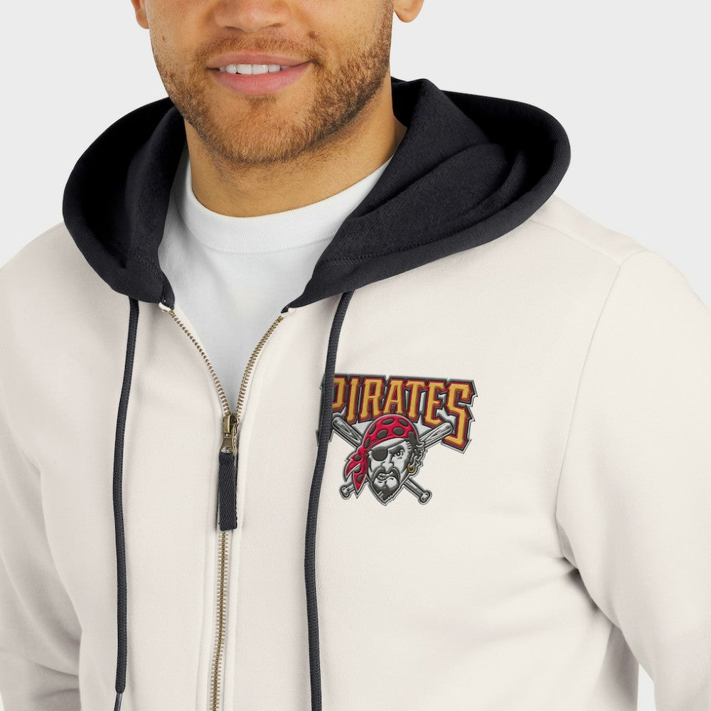 Pittsburgh Pirates Darius Rucker Collection Men's Polar Fleece Full-Zip Hoodie Cream