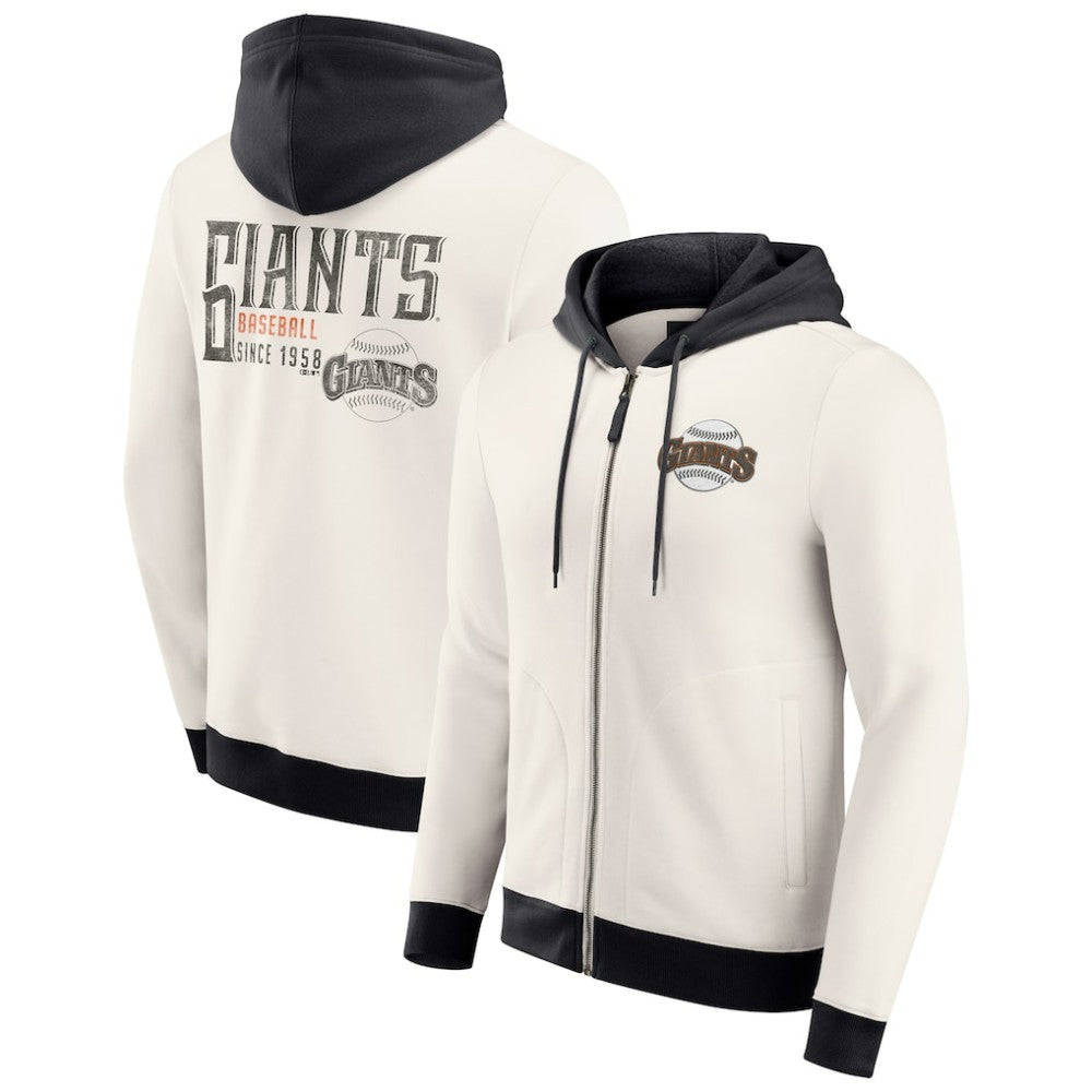 San Francisco Giants Darius Rucker Collection Men's Polar Fleece Full-Zip Hoodie Cream