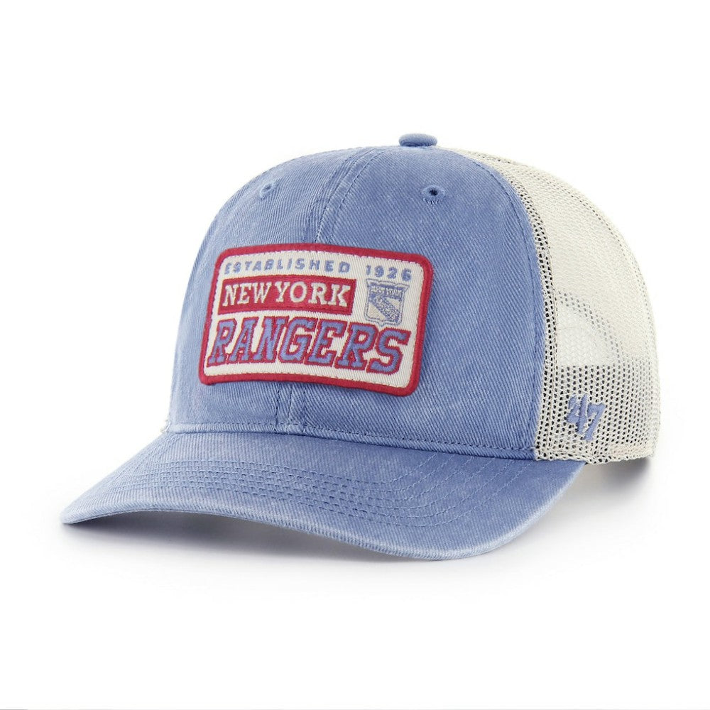 New York Rangers '47 Canteen Pigment Dyed Patch Trucker Adjustable Hat Blue