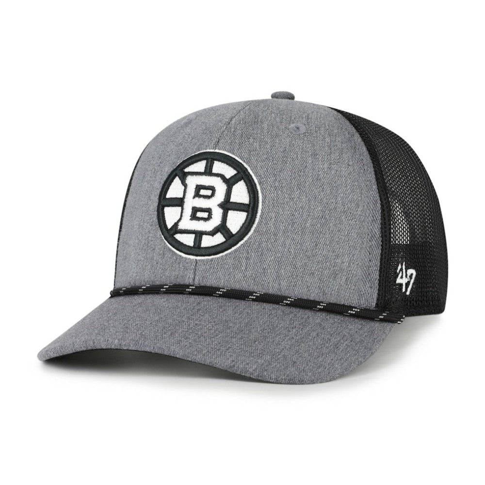 Boston Bruins '47 Carbon Rope Trucker Adjustable Hat Gray