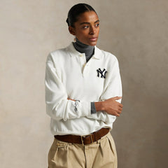 Yankees Polo Ralph Lauren  Fleece Polo White