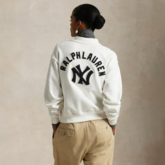 Yankees Polo Ralph Lauren  Fleece Polo White
