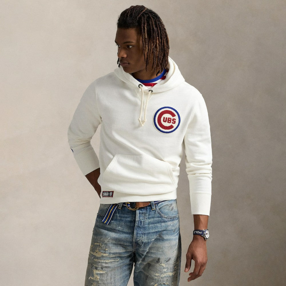 Cubs Polo Ralph Lauren Fleece Hoodie White