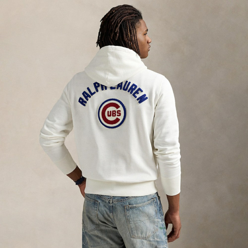 Cubs Polo Ralph Lauren Fleece Hoodie White