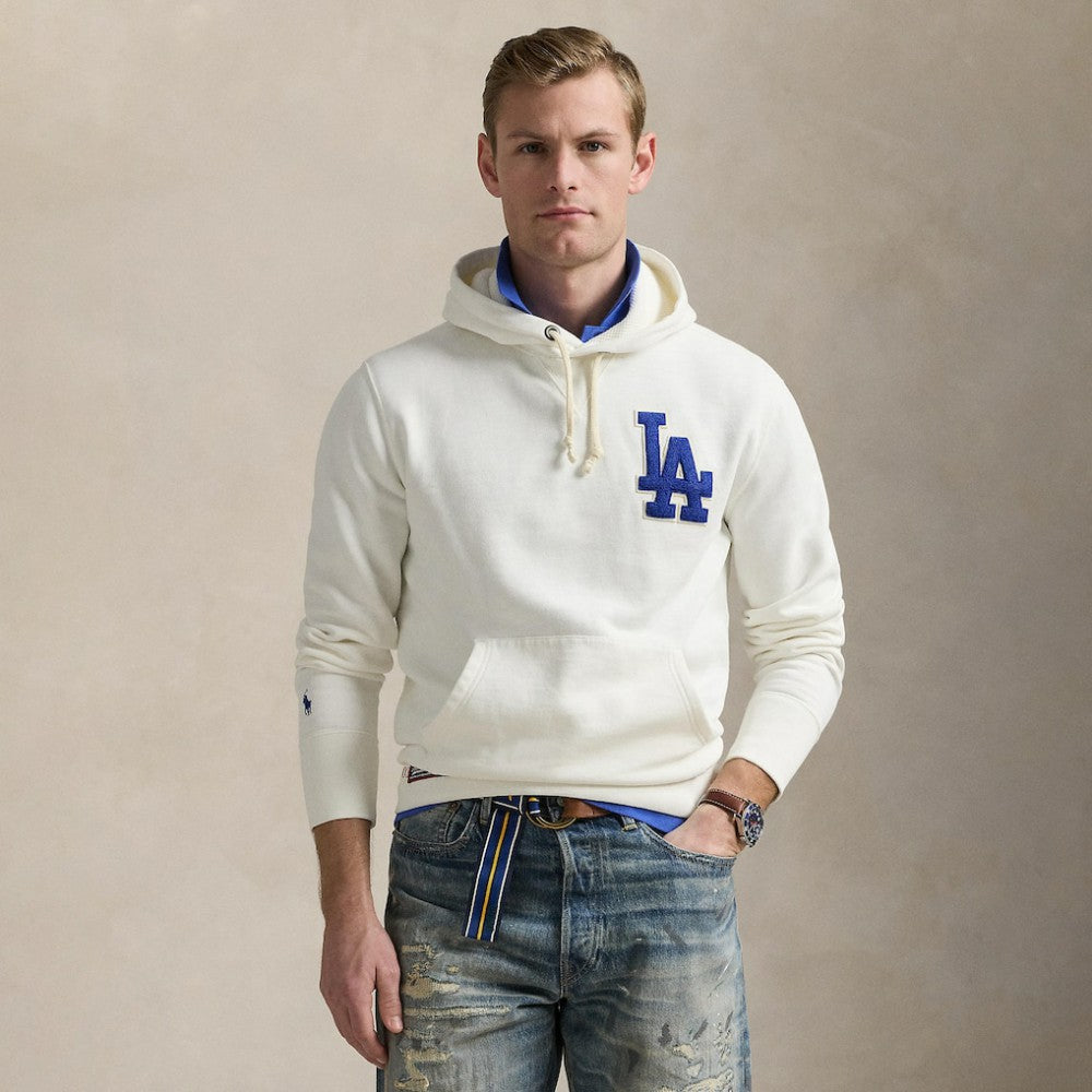 Dodgers Polo Ralph Lauren Fleece Hoodie White