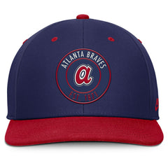 Atlanta Braves Cooperstown Collection Pro Dri-FIT Snapback Hat Navy/Red | Nike