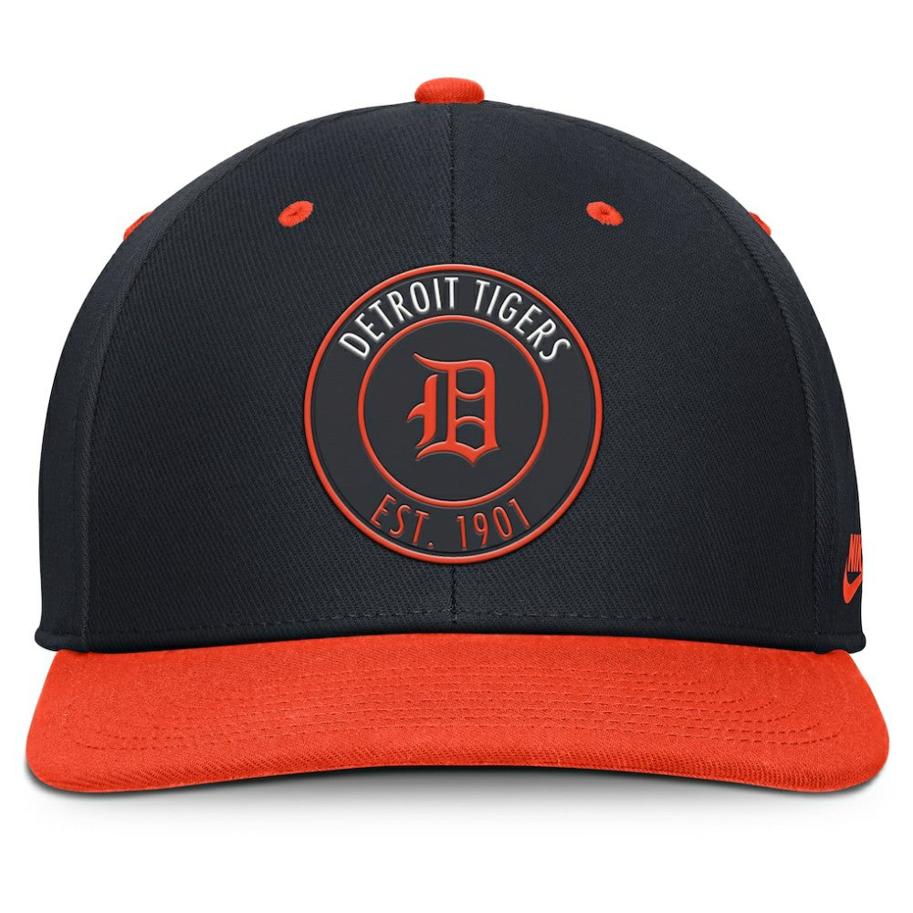 Detroit Tigers Cooperstown Collection Pro Dri-FIT Snapback Hat Navy/Orange | Nike