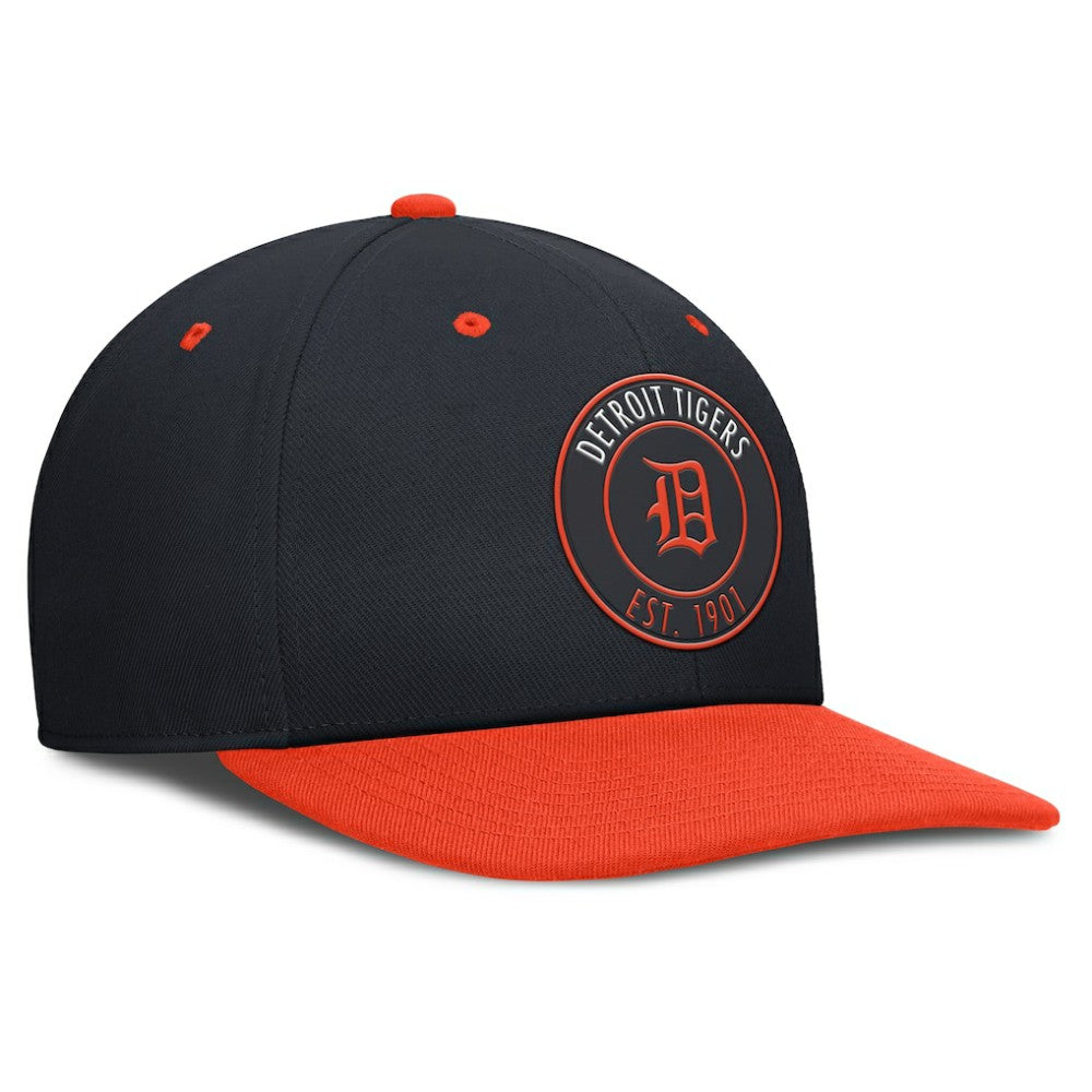 Detroit Tigers Cooperstown Collection Pro Dri-FIT Snapback Hat Navy/Orange | Nike