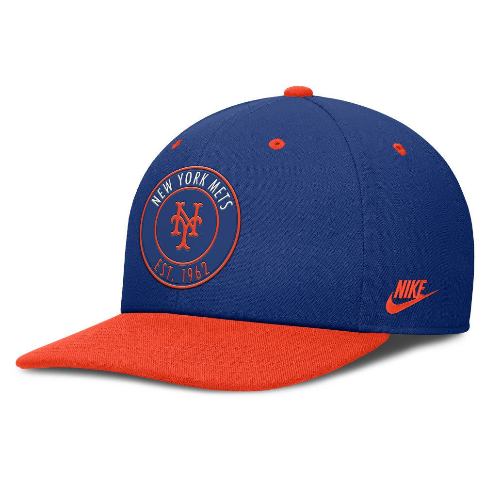 New York Mets Cooperstown Collection Pro Dri-FIT Snapback Hat Royal/Orange | Nike