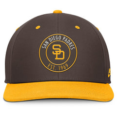 San Diego Padres Cooperstown Collection Pro Dri-FIT Snapback Hat Brown/Gold | Nike