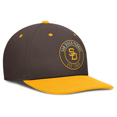 San Diego Padres Cooperstown Collection Pro Dri-FIT Snapback Hat Brown/Gold | Nike