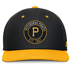 Pittsburgh Pirates Cooperstown Collection Pro Dri-FIT Snapback Hat Black/Gold | Nike